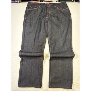 Red Ape Jeans Mens 40x33 Black Denim Red Accent Stitch Baggy Lose Fit Y2K HipHop